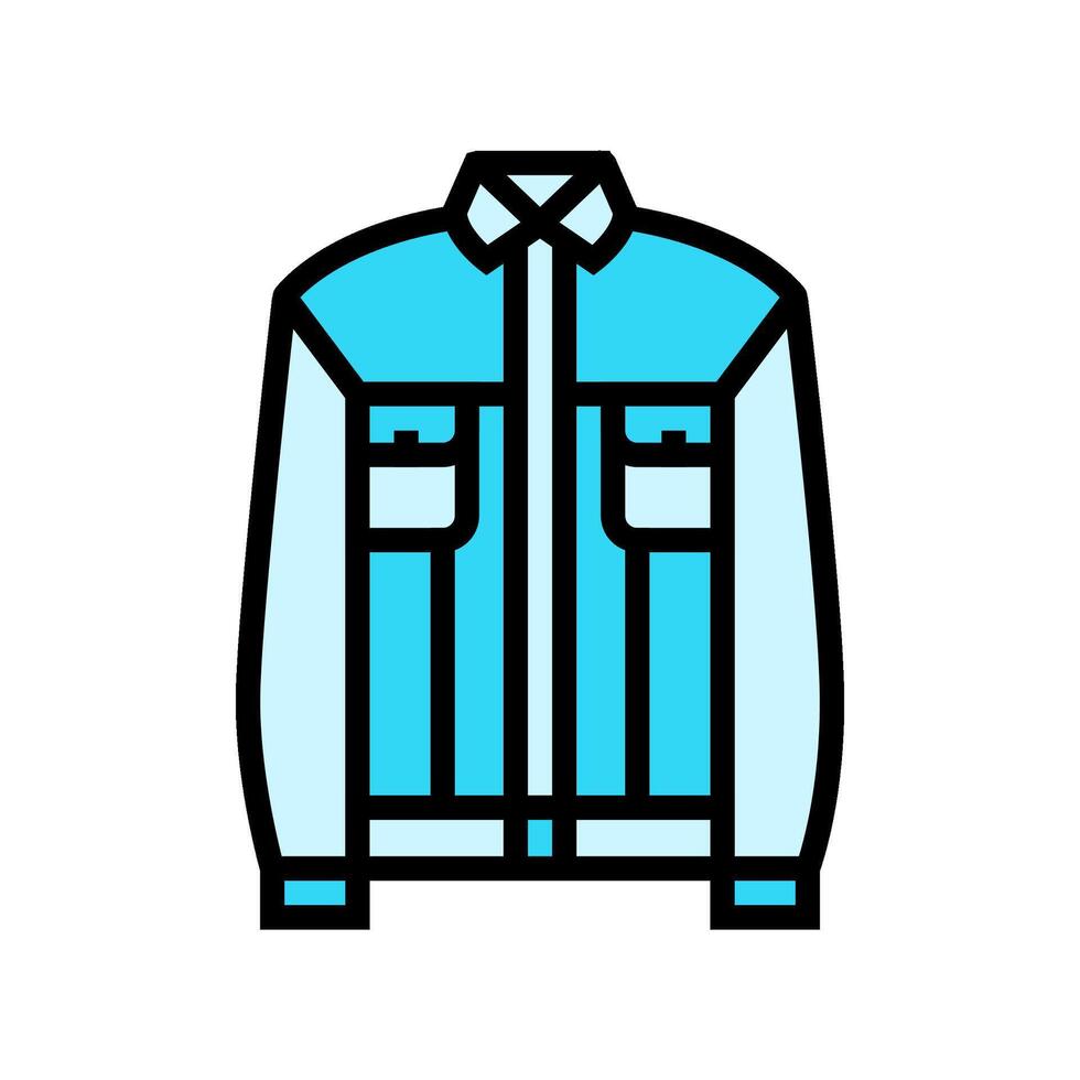 Denim Jacke Jahrgang Mode Farbe Symbol Illustration vektor