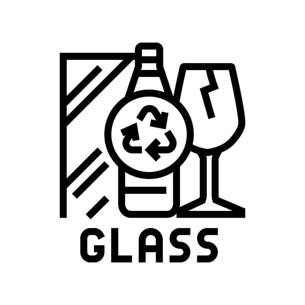 glas återvinning avfall sortering linje ikon illustration vektor