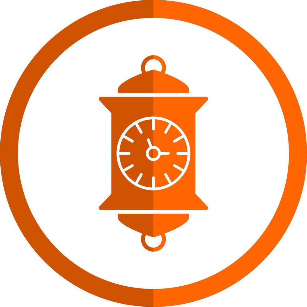 Uhr Glyphe Orange Kreis Symbol vektor