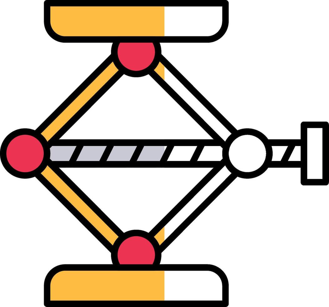 skruva domkraft fylld halv skära ikon vektor