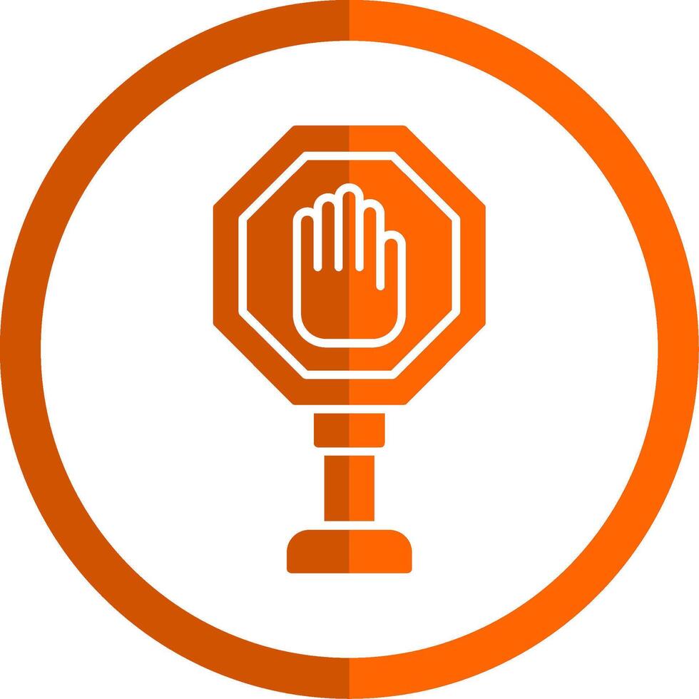 halt Zeichen Glyphe Orange Kreis Symbol vektor