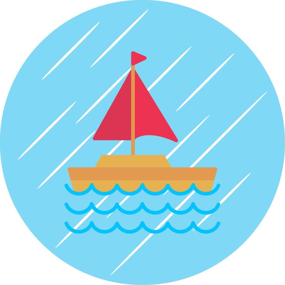 segeln Boot eben Blau Kreis Symbol vektor