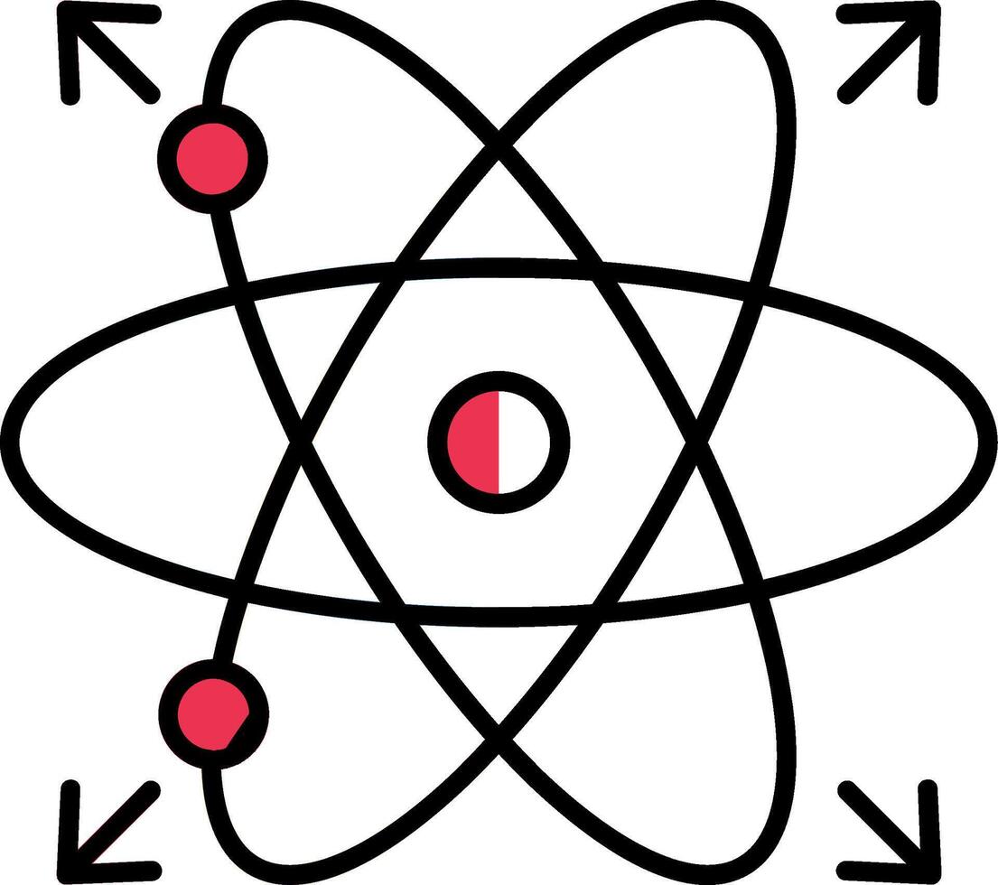 Atom gefüllt Hälfte Schnitt Symbol vektor