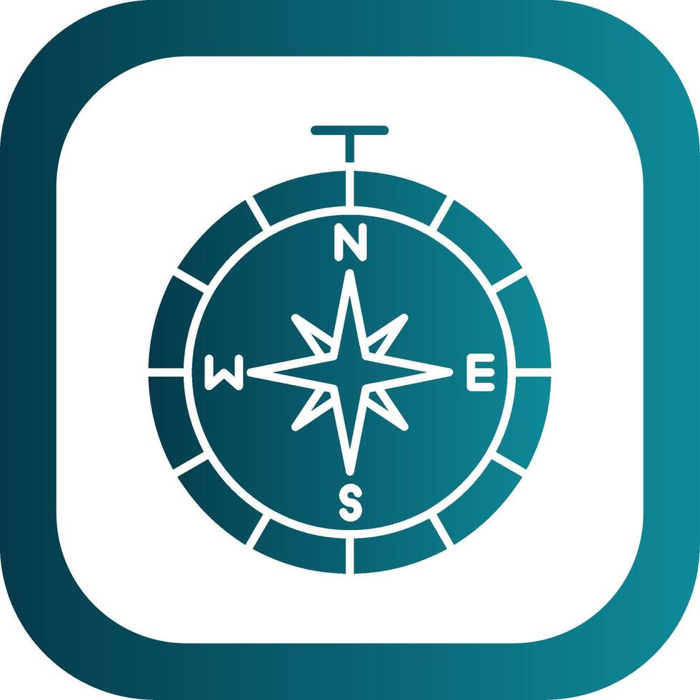 Kompass Glyphe Gradient runden Ecke Symbol vektor