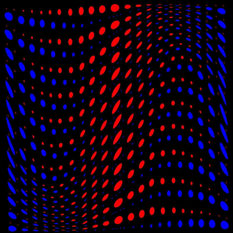abstrakt bakgrund i de form av röd och blå cirklar och vågig rader vektor