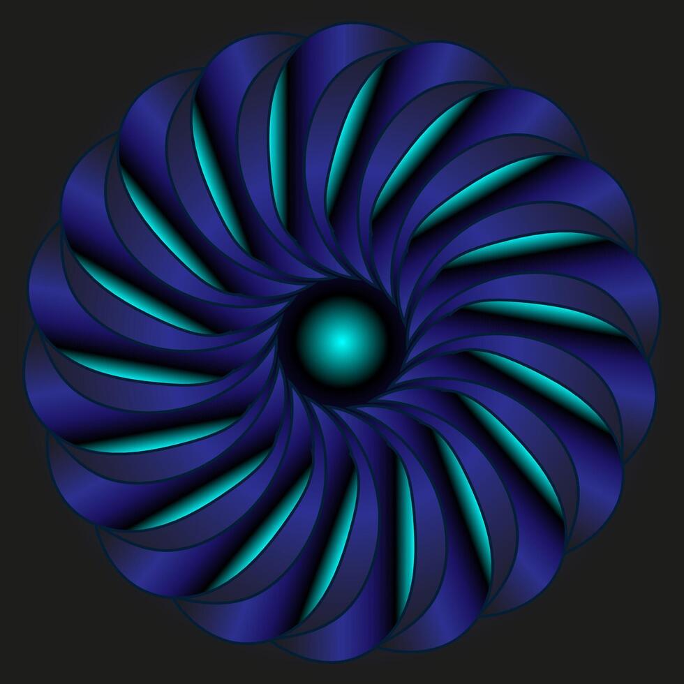 runden Blau abstrakt Muster auf schwarz Hintergrund vektor