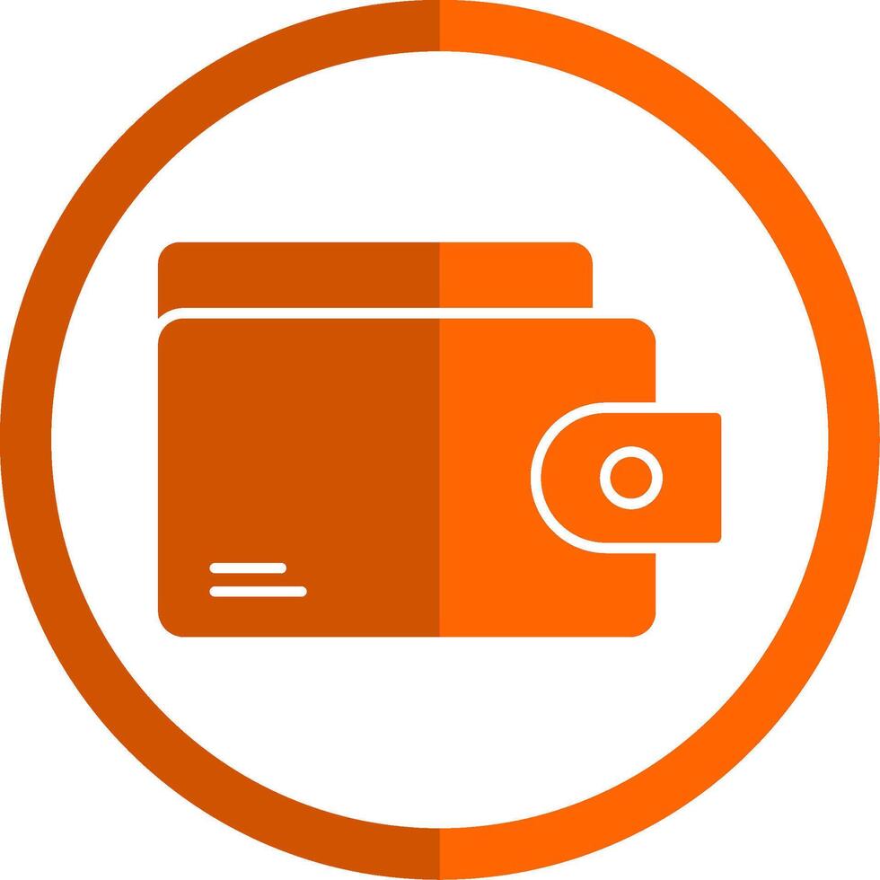 plånbok glyf orange cirkel ikon vektor