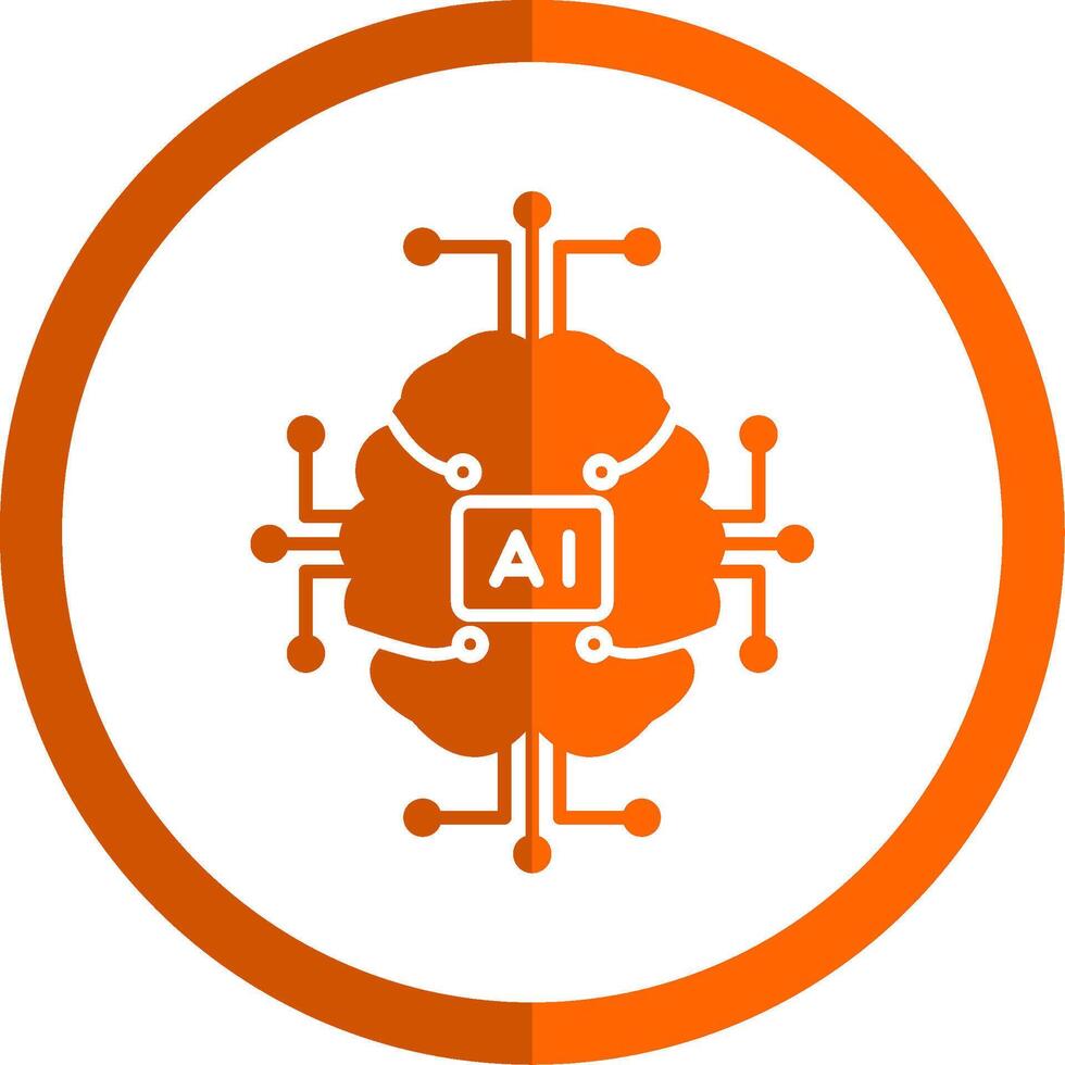 künstlich Intelligenz Glyphe Orange Kreis Symbol vektor