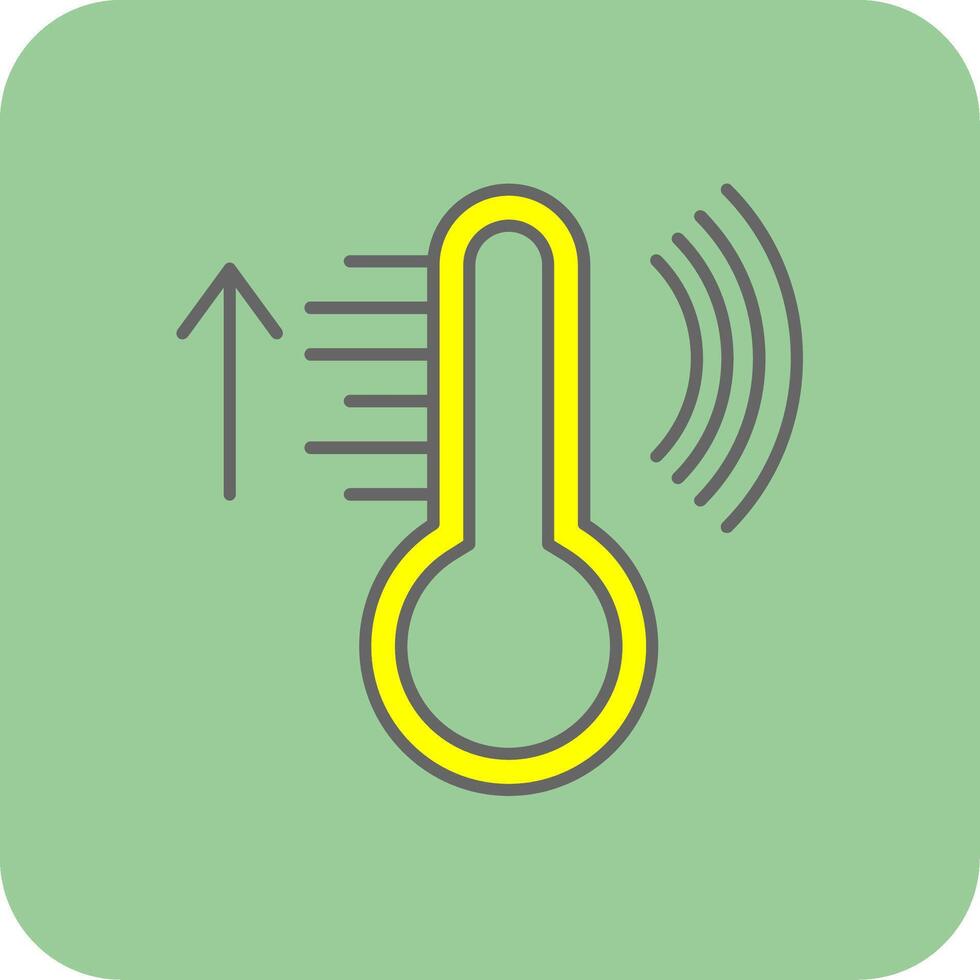 smart temperatur fylld gul ikon vektor