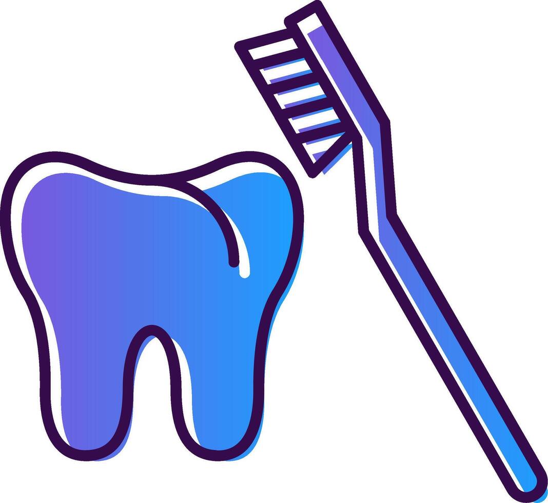 tandborste lutning fylld ikon vektor