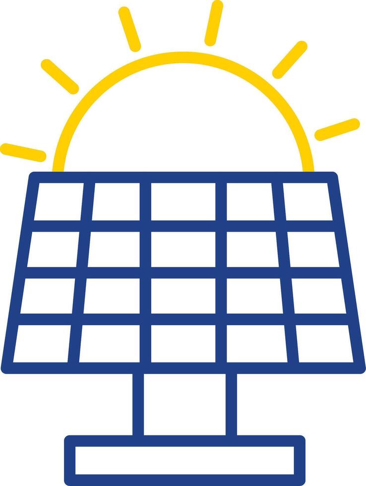 Solarpanel-Linie zweifarbiges Symbol vektor