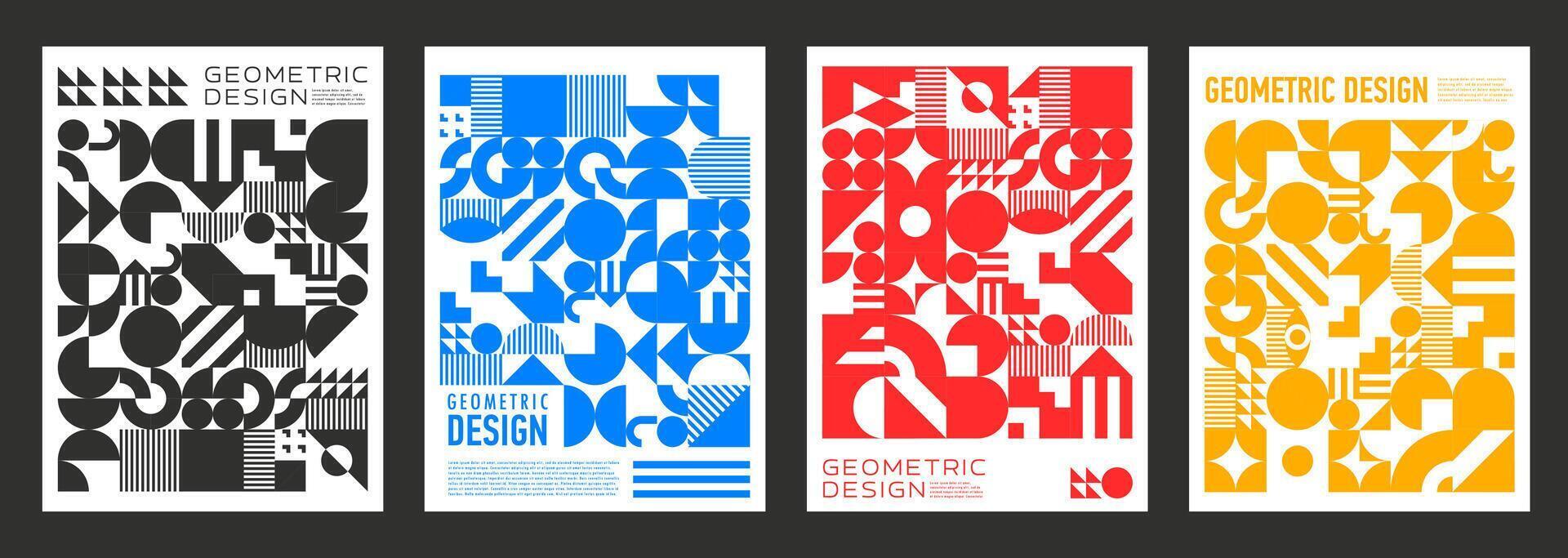 duotone abstrakt modern geometrisk mönster posters vektor