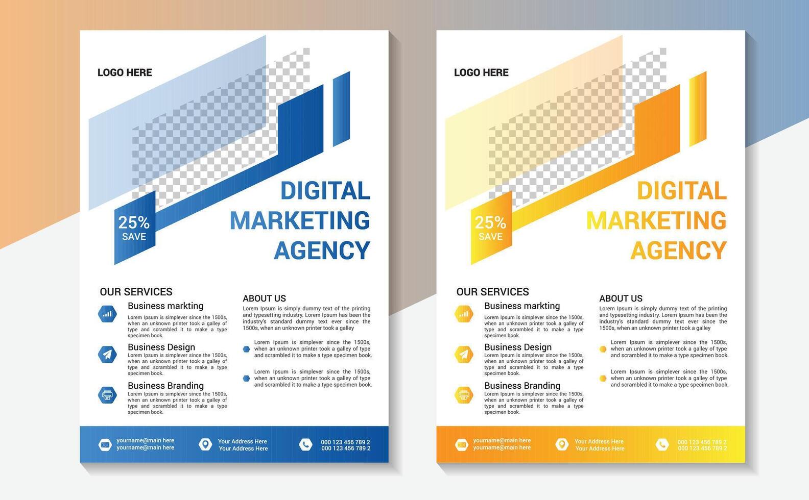 modern digital marknadsföring byrå flygblad mall vektor