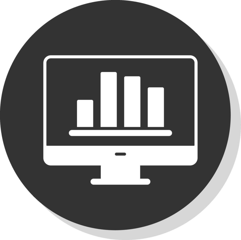 online Bar Diagramm Glyphe grau Kreis Symbol vektor