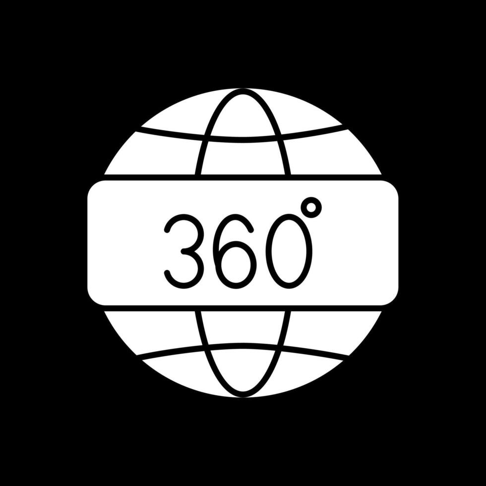 360 Aussicht Glyphe invertiert Symbol vektor