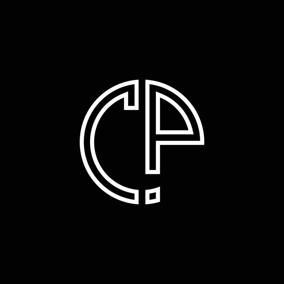 cp Monogramm Logo Kreis Band Stil Umriss Designvorlage vektor