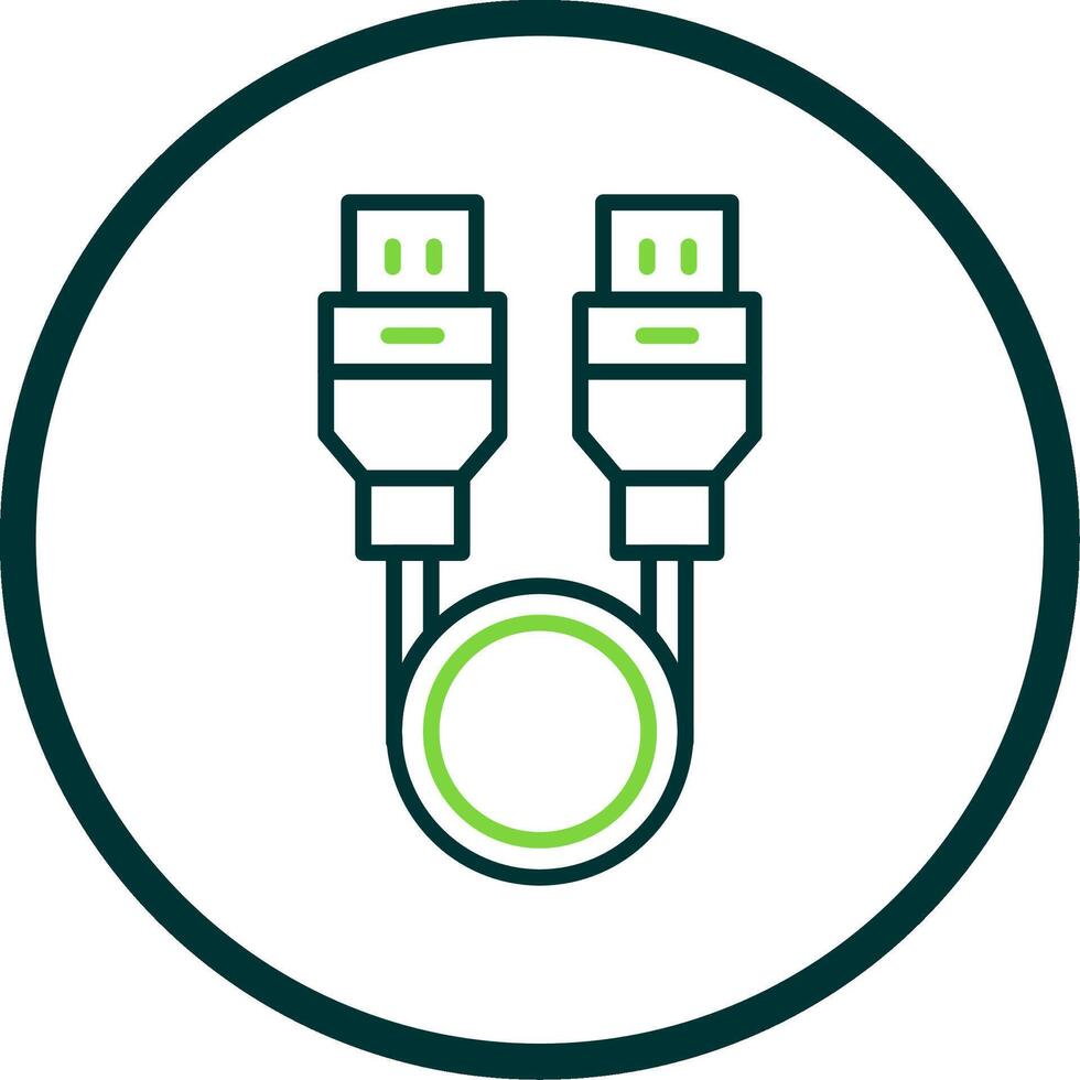 USB Kabel Linie Kreis Symbol vektor