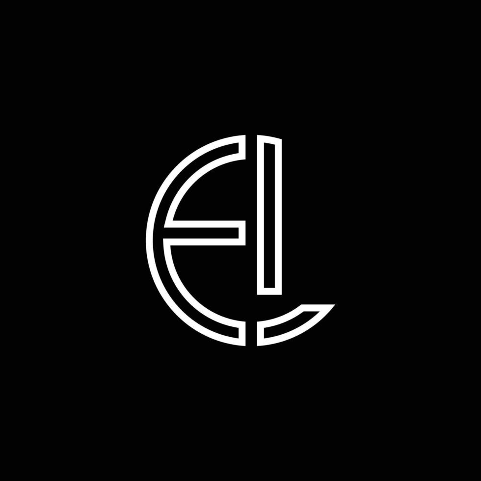 el-Monogramm-Logo-Kreis-Band-Stil-Umriss-Design-Vorlage vektor