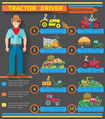 Traktorfahrer Infografiken vektor
