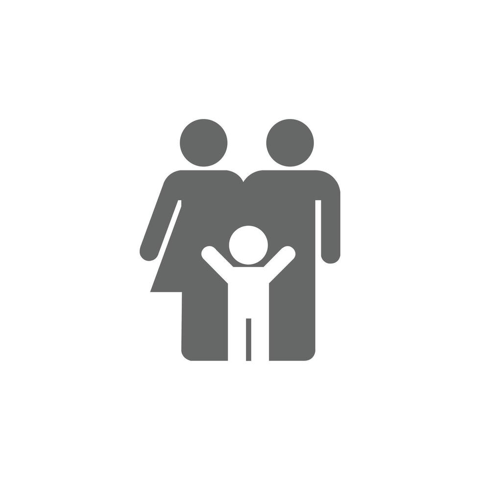 grå familj ikon i trendig platt stil isolerat på vit bakgrund. föräldrar symbol för din webb webbplats design, logotyp, app, ui. illustration, eps10. vektor