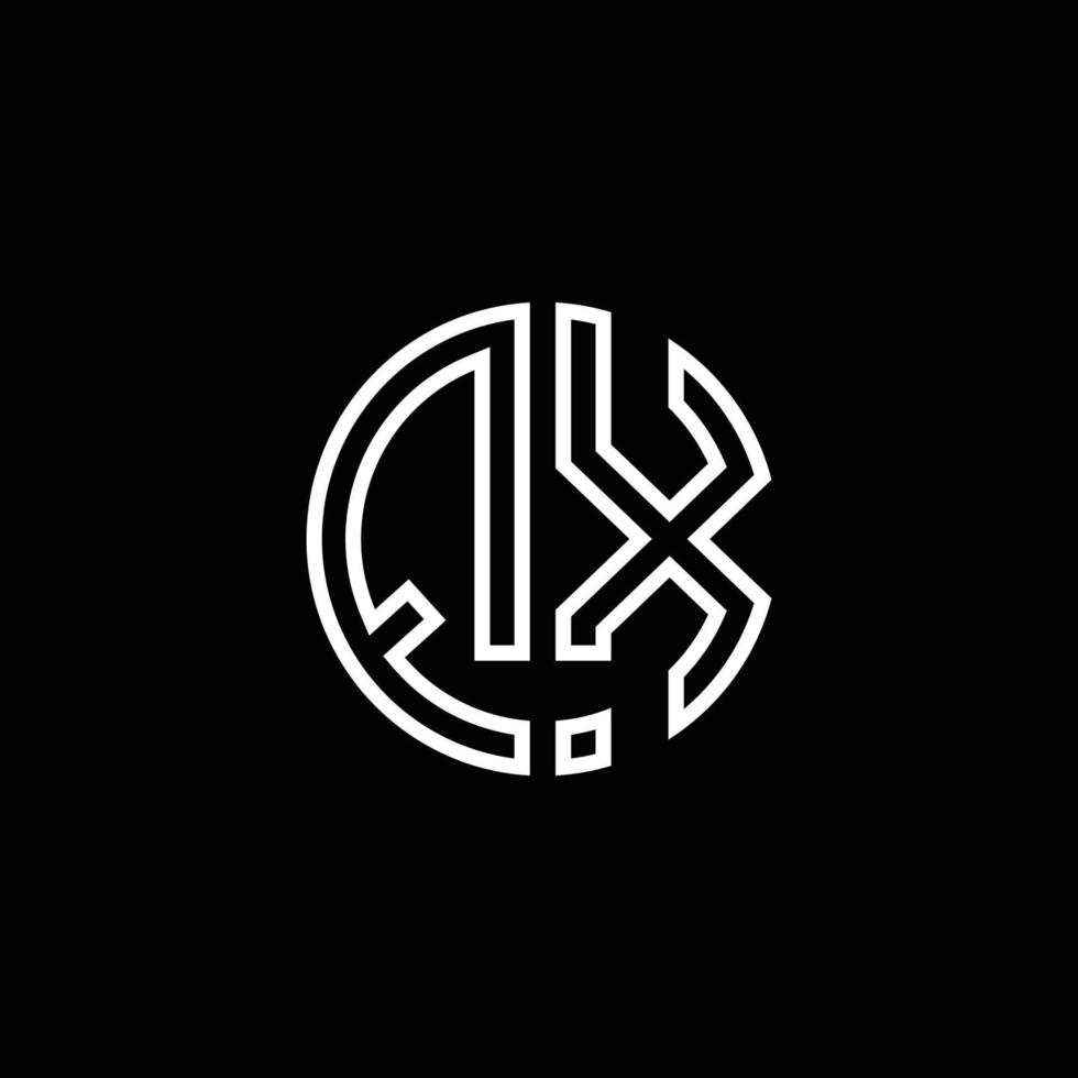qx monogram logotyp cirkel band stil disposition designmall vektor