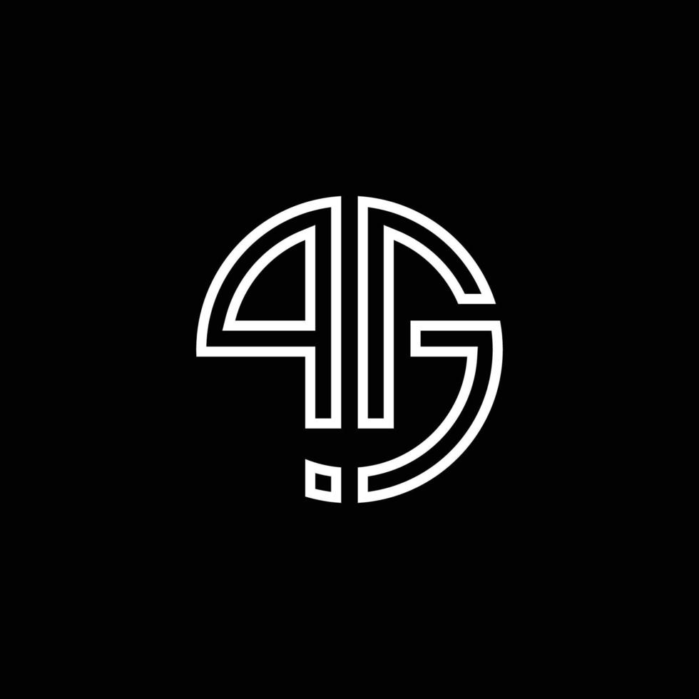 Pg Monogramm Logo Kreis Band Stil Umriss Designvorlage vektor