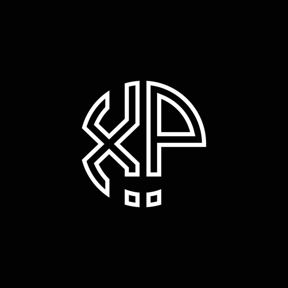 xp monogram logotyp cirkel band stil disposition designmall vektor