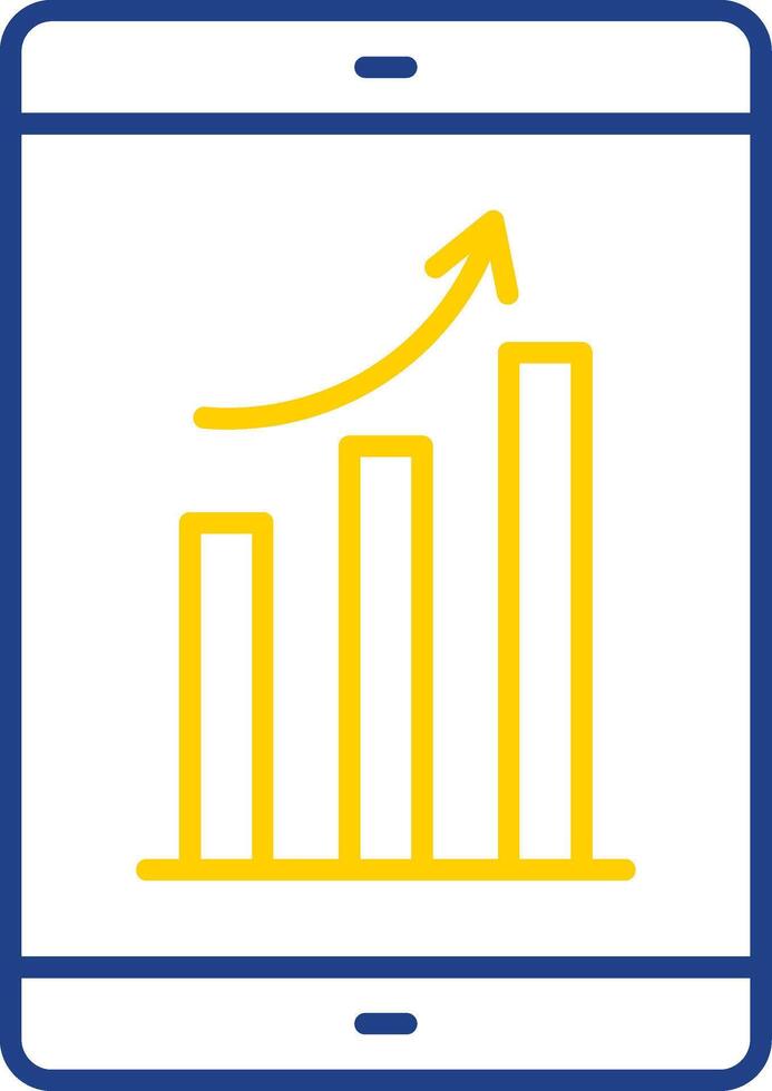 tillväxt linje två färgikon vektor