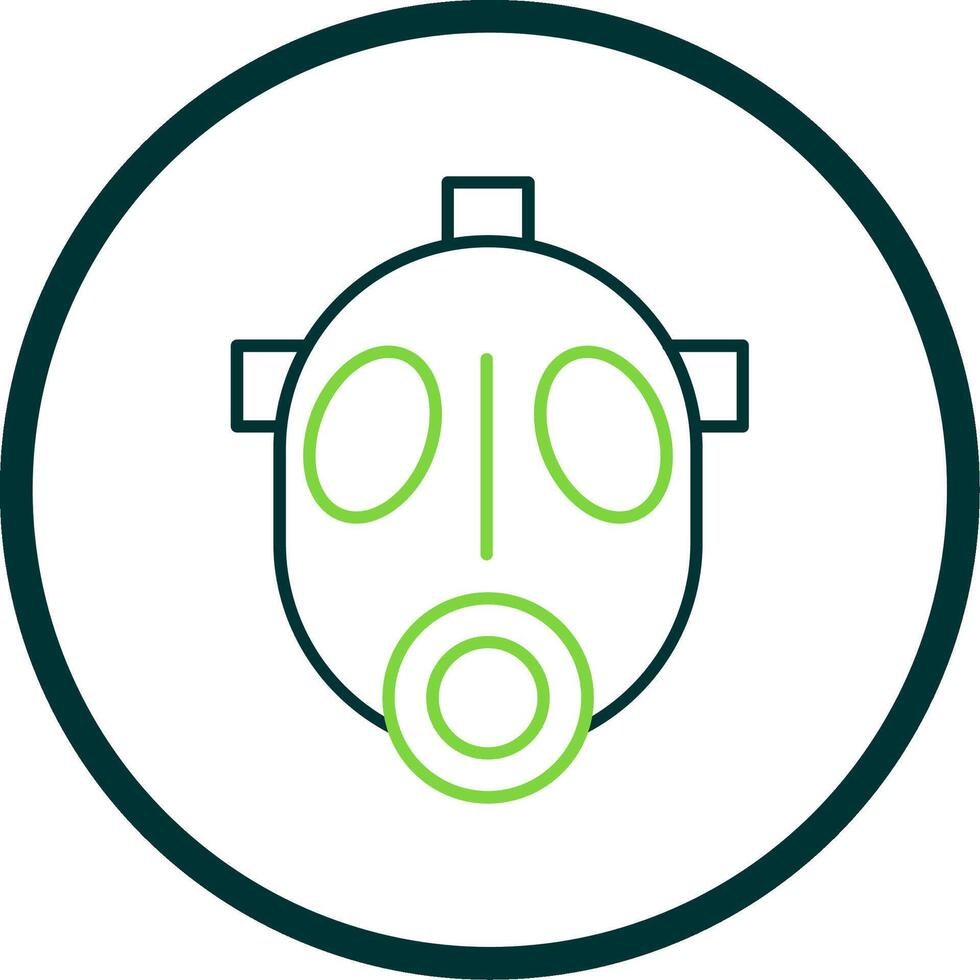 gas mask linje cirkel ikon vektor