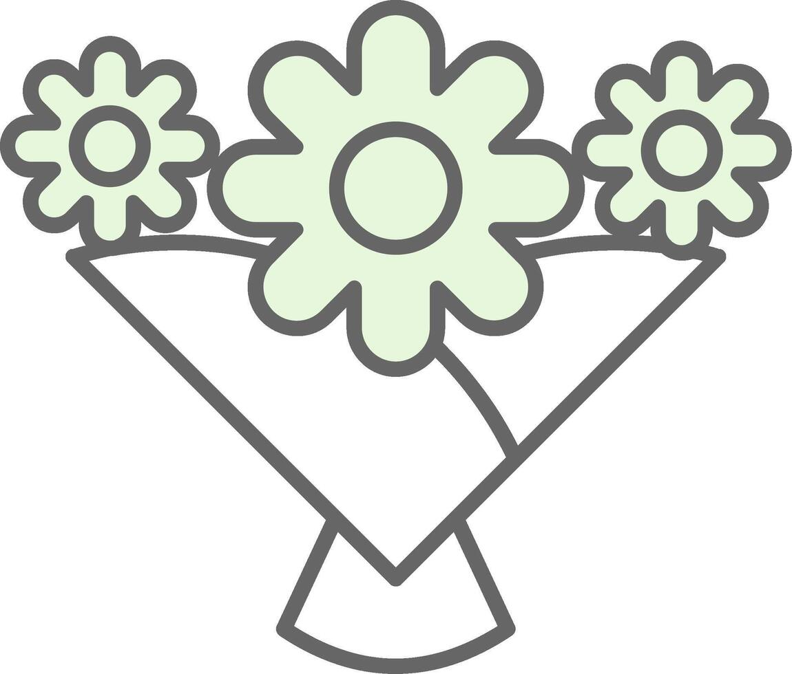 Blume Strauß Stutfohlen Symbol vektor
