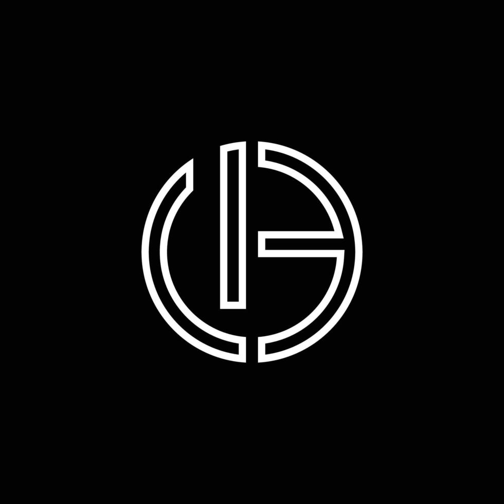 Ue Monogramm Logo Kreis Band Stil Umriss Designvorlage vektor