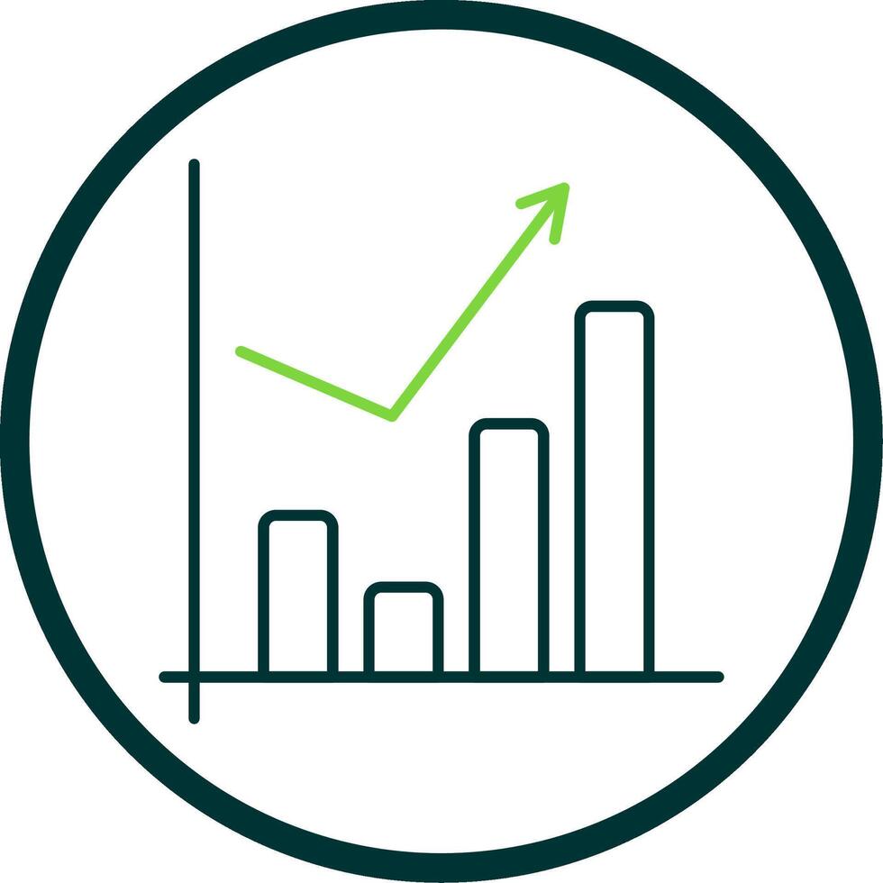 bar Diagram linje cirkel ikon vektor