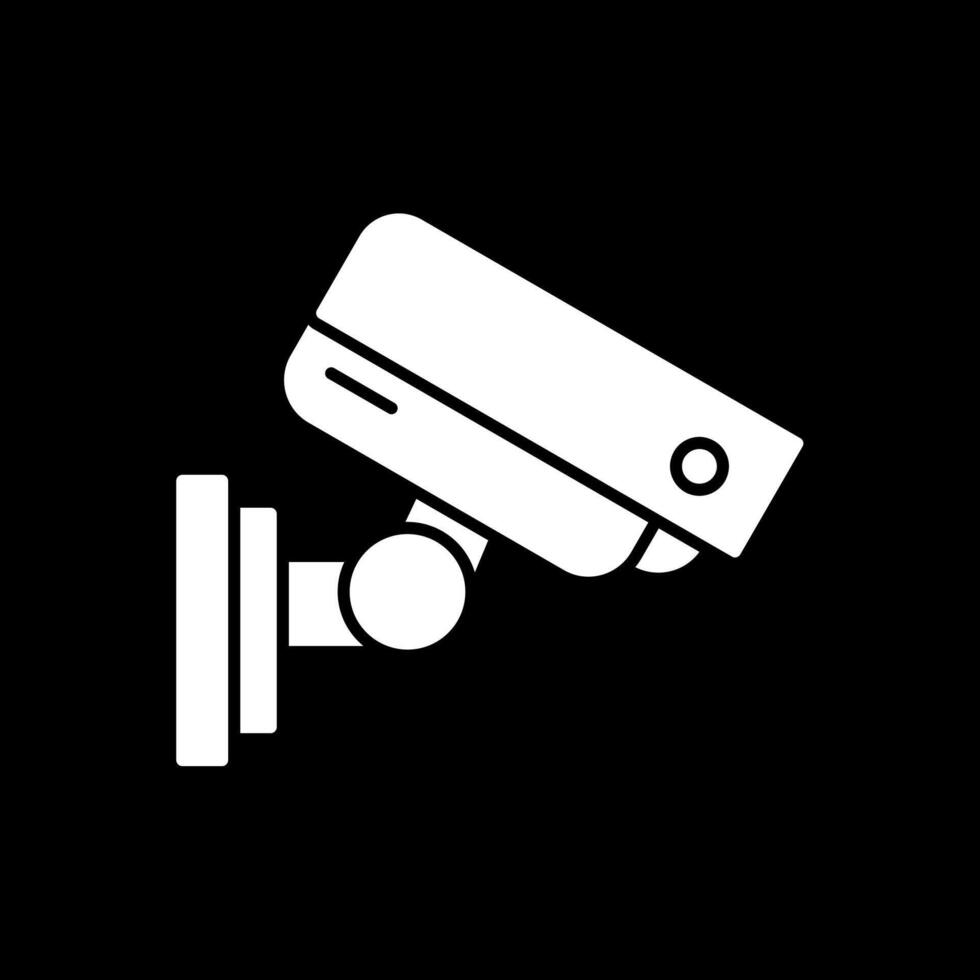 Überwachungskamera-Glyphe invertiertes Symbol vektor