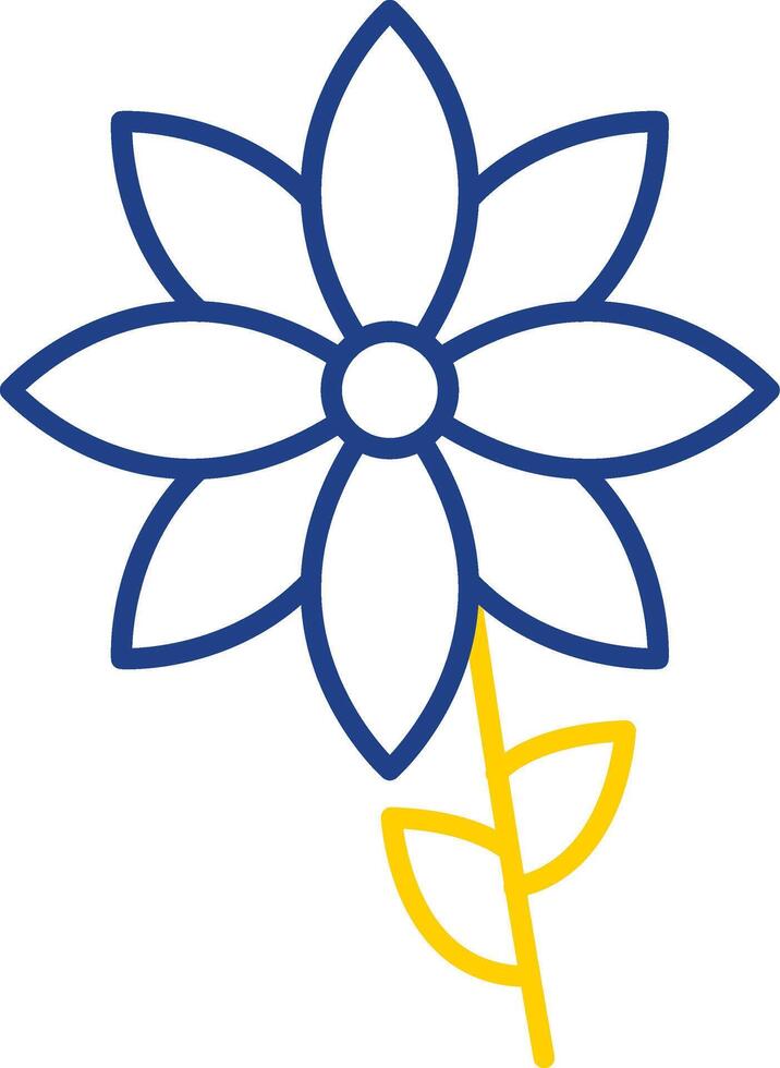 Blumenlinie zweifarbiges Symbol vektor