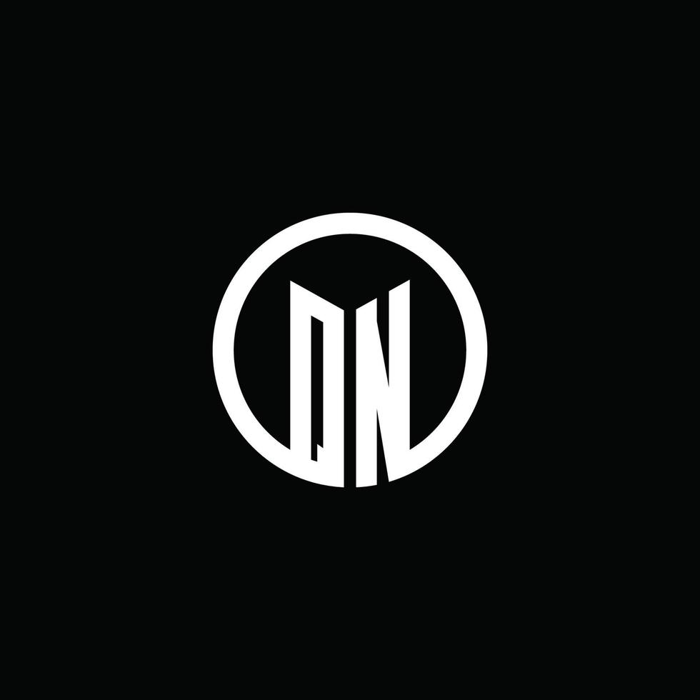 qn monogram logotyp isolerad med en roterande cirkel vektor