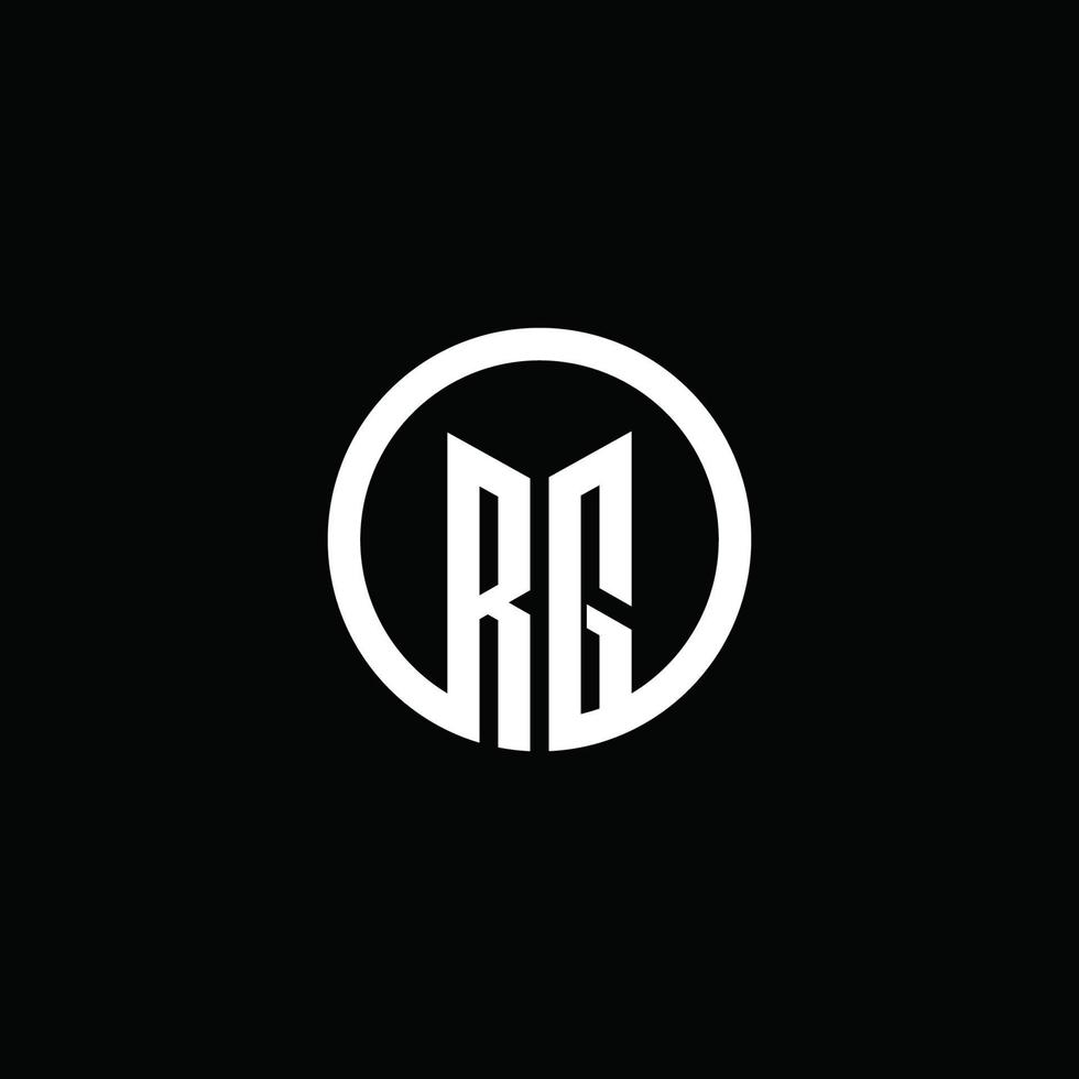 rg monogram logotyp isolerad med en roterande cirkel vektor
