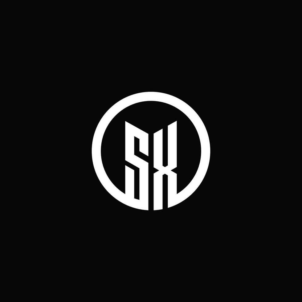 sx monogram logotyp isolerad med en roterande cirkel vektor