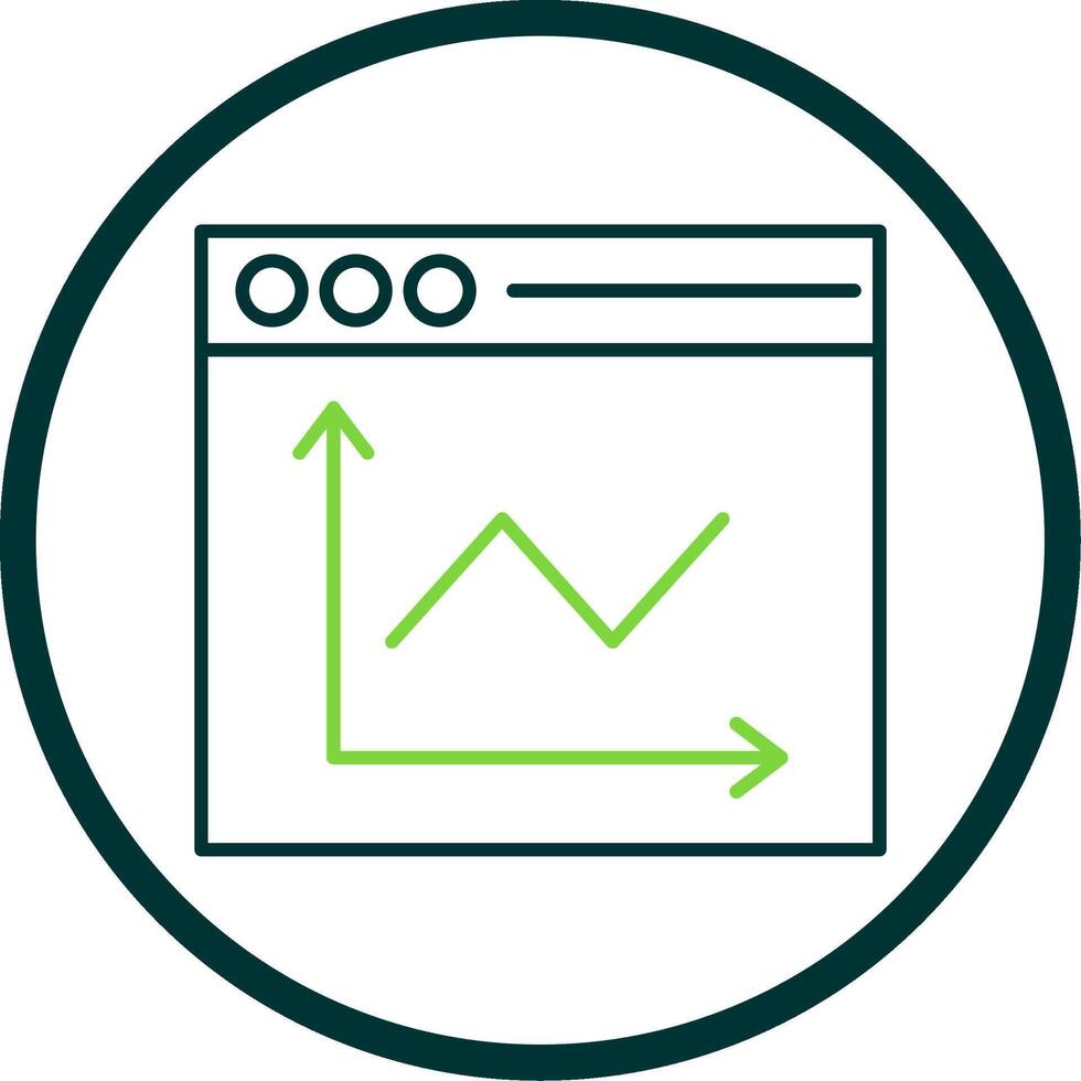 linje Diagram linje cirkel ikon vektor