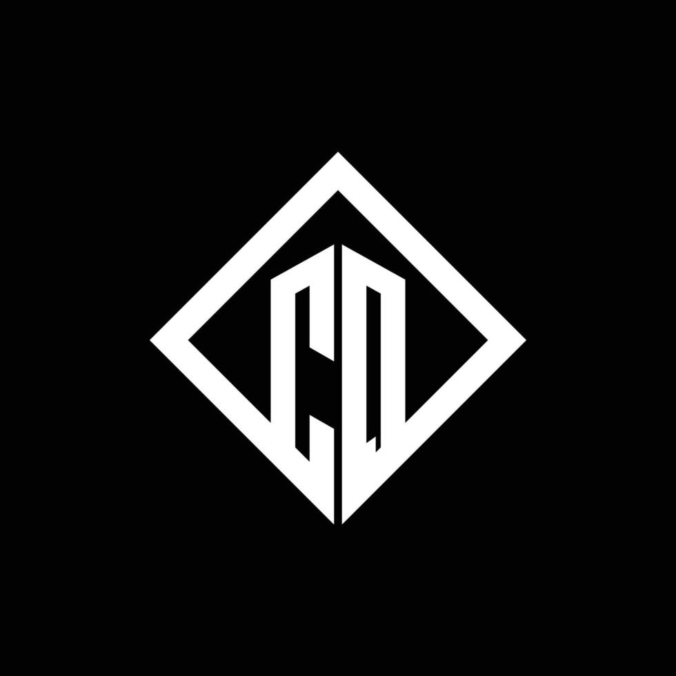 cq logotyp monogram med kvadratisk rotera stil designmall vektor