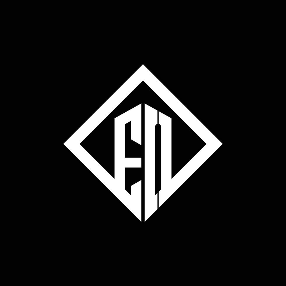 eo logotyp monogram med fyrkantig roterande stil designmall vektor