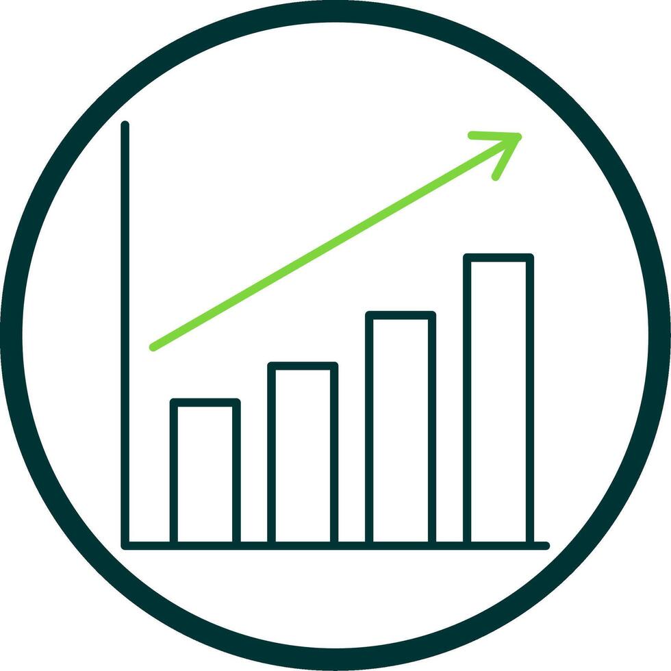 bar Diagram linje cirkel ikon vektor