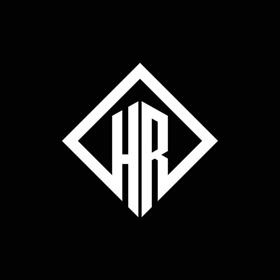 hr-Logo-Monogramm mit quadratischer Designvorlage im Rotationsstil vektor