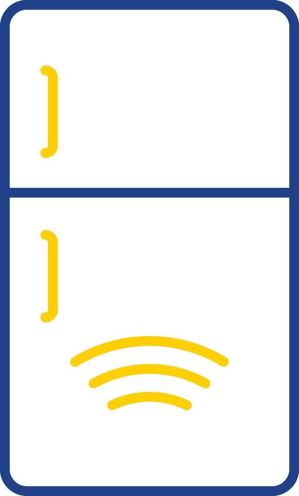 smart kylskåp linje två Färg ikon vektor
