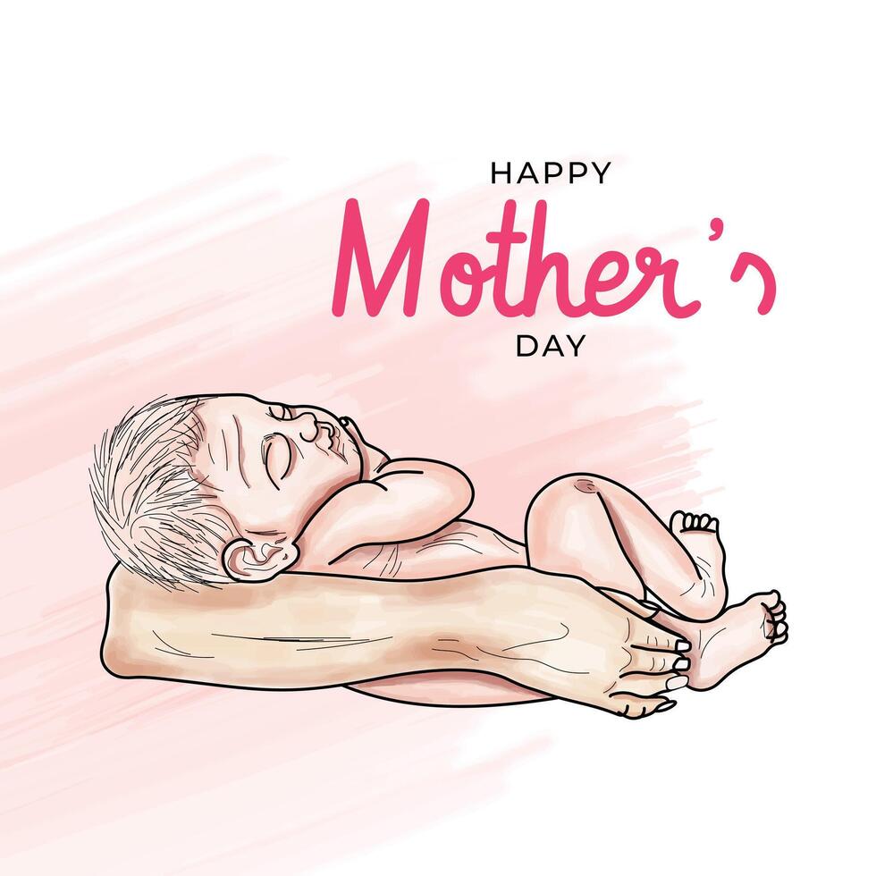 glücklich Mutter Tag Karte, minimalistisch Kunst vektor