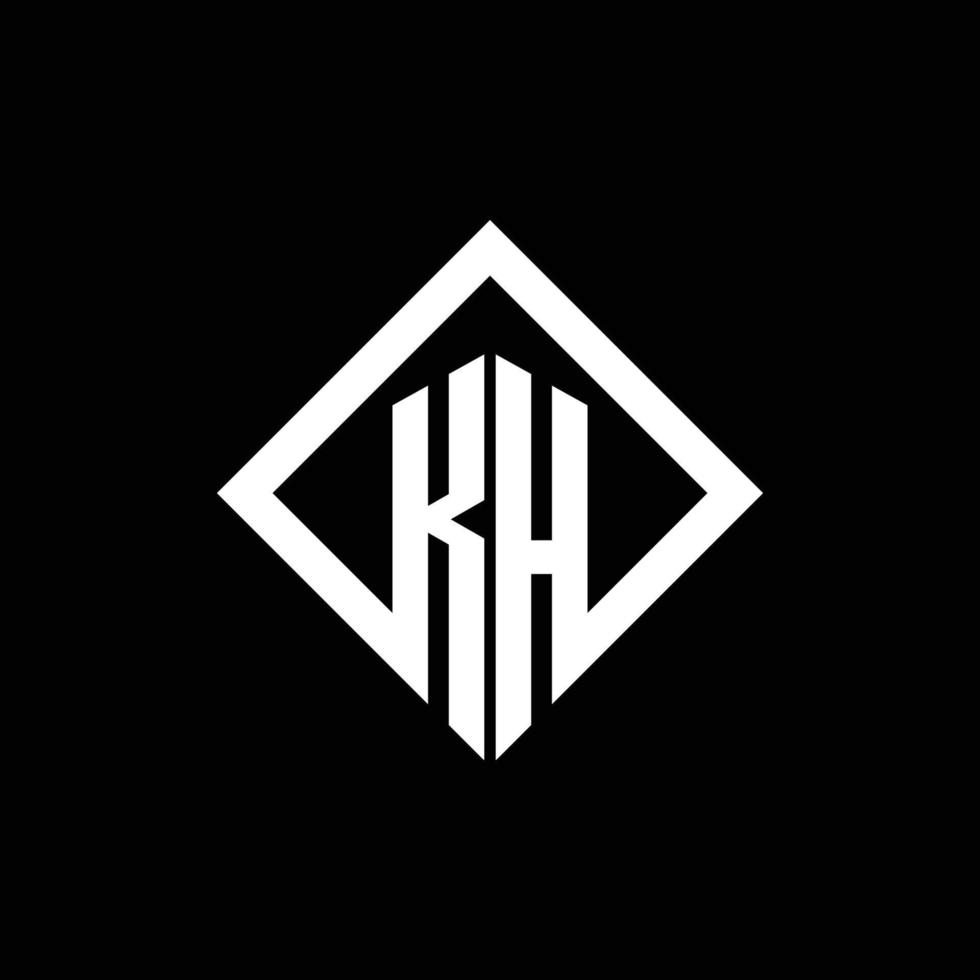 kh-Logo-Monogramm mit quadratischer Designvorlage im Rotationsstil vektor