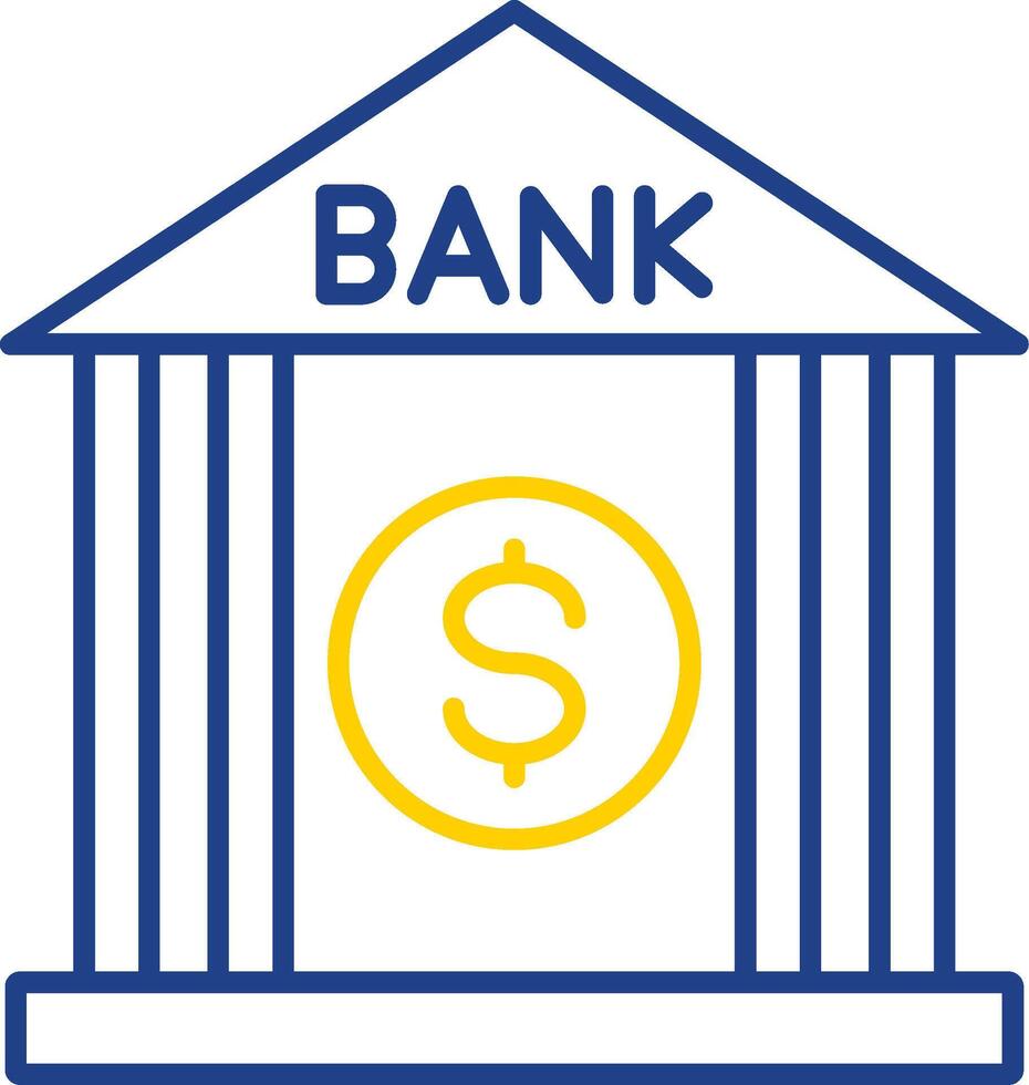 Banklinie zweifarbiges Symbol vektor