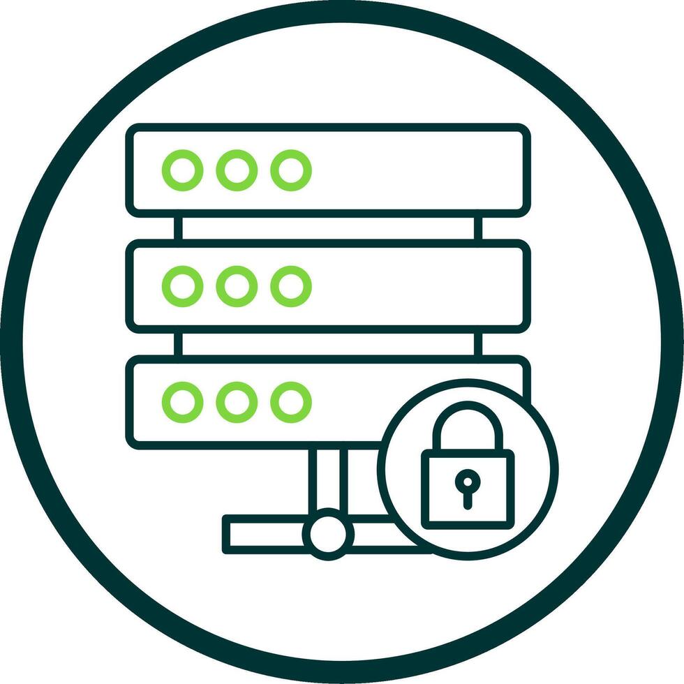 låst data linje cirkel ikon vektor