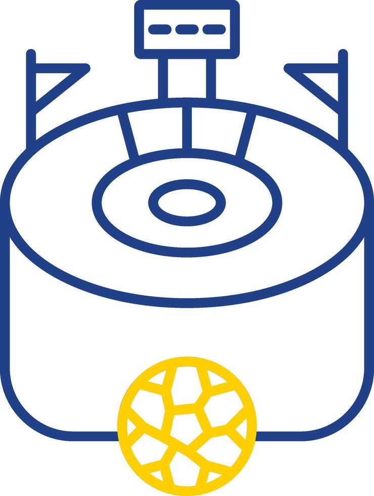 Stadionlinie zweifarbiges Symbol vektor