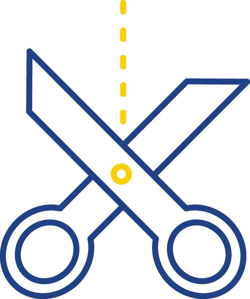 Scherenlinie zweifarbiges Symbol vektor