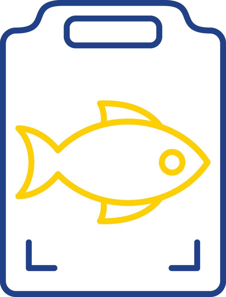 fisk matlagning linje två Färg ikon vektor